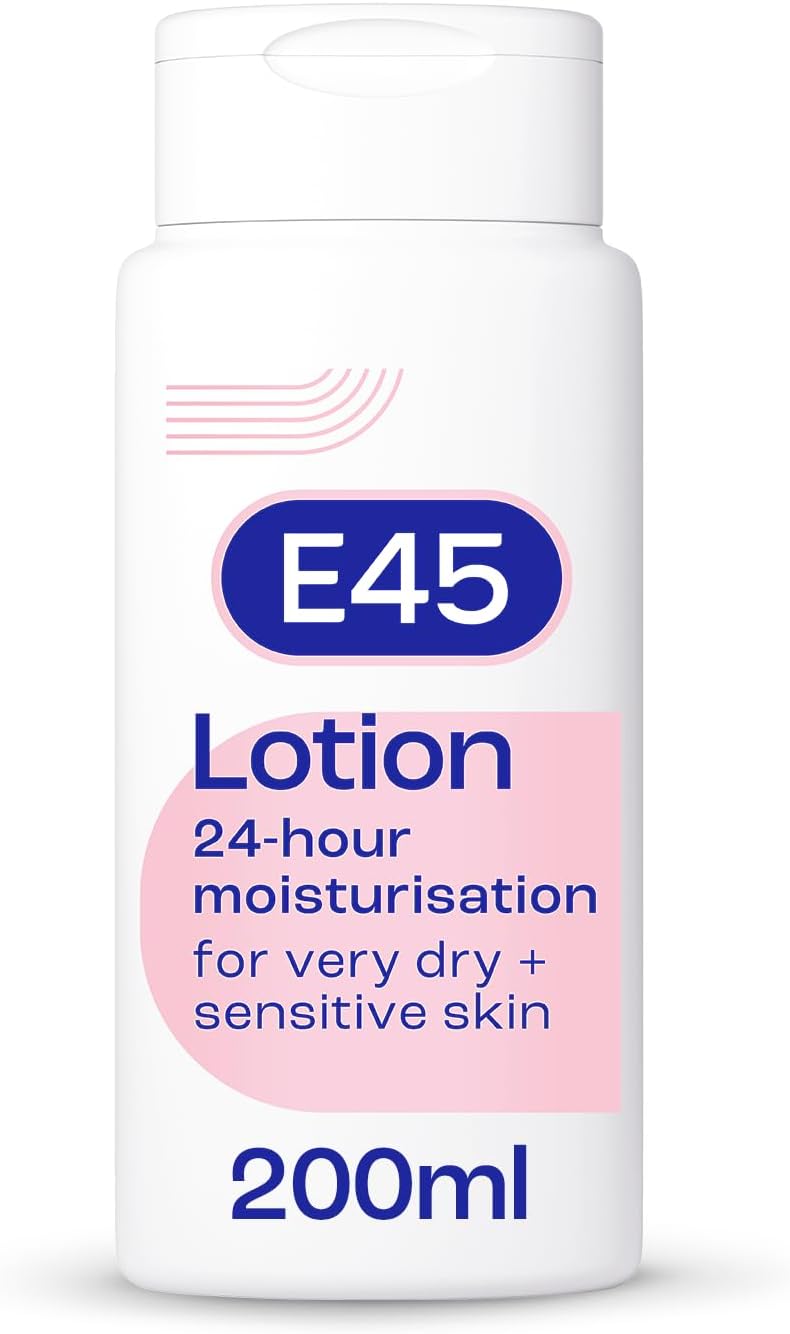 E45 Dermatological Moisturising Lotion 200 ml Body Lotion Daily Moisturiser for LongLasting Hydration for Dry Skin and Sensitive Skin Protect from Dryness Reduce Redness and Flaking