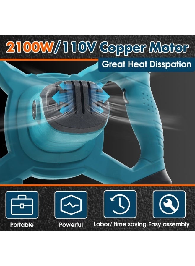 والالا خلاطة أسمنت، خلاطة خرسانة كهربائية محمولة بقوة 2100 واط، خلاطة ملاط ​​محمولة مع 6 سرعات قابلة للتعديل، خلاطة طين محمولة لخلط الخرسانة والملاط والطلاء والطين والجص والملاط الرقيق - Image 3