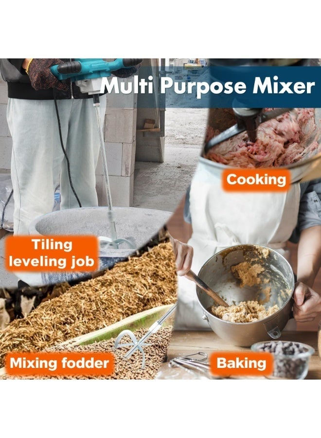 والالا خلاطة أسمنت، خلاطة خرسانة كهربائية محمولة بقوة 2100 واط، خلاطة ملاط ​​محمولة مع 6 سرعات قابلة للتعديل، خلاطة طين محمولة لخلط الخرسانة والملاط والطلاء والطين والجص والملاط الرقيق - Image 5