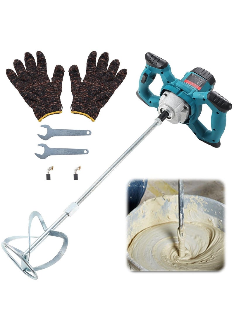 والالا خلاطة أسمنت، خلاطة خرسانة كهربائية محمولة بقوة 2100 واط، خلاطة ملاط ​​محمولة مع 6 سرعات قابلة للتعديل، خلاطة طين محمولة لخلط الخرسانة والملاط والطلاء والطين والجص والملاط الرقيق - Image 1