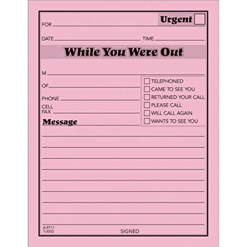 Adams While You Were Out Pads, 4.25 x 5.5 Inches, Pink, 50 Sheets per Pad, 12 Pads per Pack (9711D) - Image 1