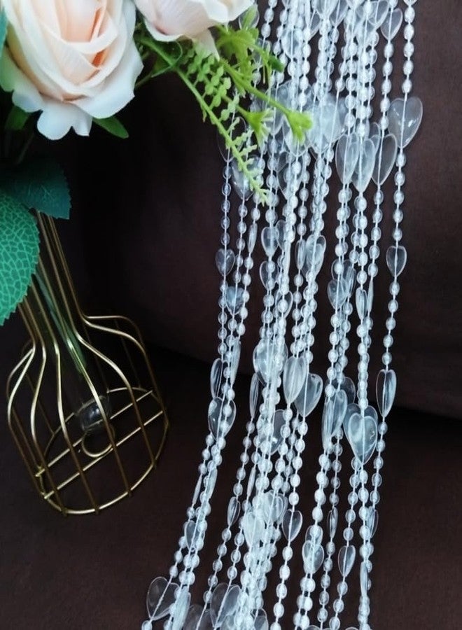 ave split Beaded Curtain Doorways Acrylic Hanging Heart shape Door Beads String Curtains Tassel Room Divider Screen Decor for Doorway Window Living Room Wedding (043heart clear, 39 inch x 78.7 inch) - Image 3