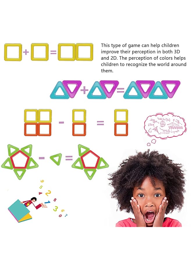 Faylor Magnetic Building Blocks Castle Magnetic Toys Magnet Tiles Gift Magnetics Construction Booklet Learning & Development Kids Games Toys Gift With Portable Bag For Boys Girls (76Pcs) - Image 4