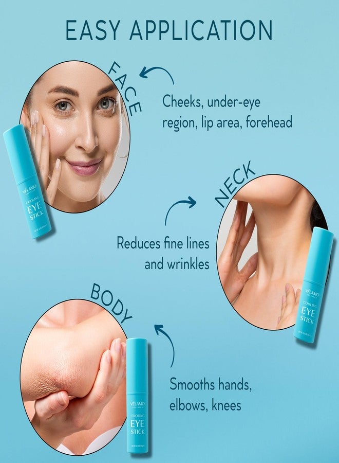 VELAMO ADVANCED Cooling Eye Balm Stick with Caffeine: Under Eye Cream for Dark Circles Puffiness Eye Bags - Hyaluronic Acid Instantly Cooling, Hydrating & Brightening - Portable & Perfect for On-the-go Use 0.35 oz - Image 5