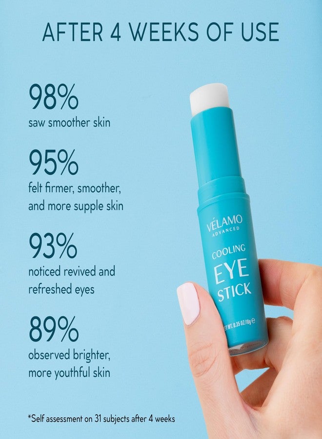 VELAMO ADVANCED Cooling Eye Balm Stick with Caffeine: Under Eye Cream for Dark Circles Puffiness Eye Bags - Hyaluronic Acid Instantly Cooling, Hydrating & Brightening - Portable & Perfect for On-the-go Use 0.35 oz - Image 4