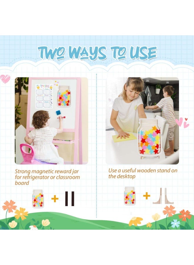 برطمان مكافآت مغناطيسي، برطمان مكافآت صفّي للأطفال، برطمان مكافآت نجوم مُخصّص لسلوك الطلاب، لوحة مكافآت مغناطيسية للسبورة الصفية والمنزل - Image 2