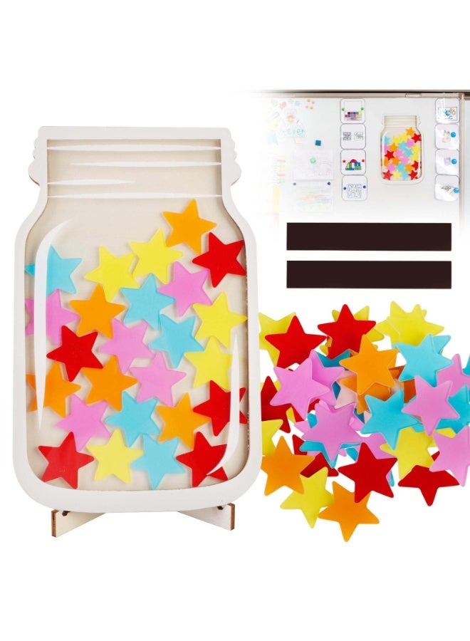 برطمان مكافآت مغناطيسي، برطمان مكافآت صفّي للأطفال، برطمان مكافآت نجوم مُخصّص لسلوك الطلاب، لوحة مكافآت مغناطيسية للسبورة الصفية والمنزل - Image 1