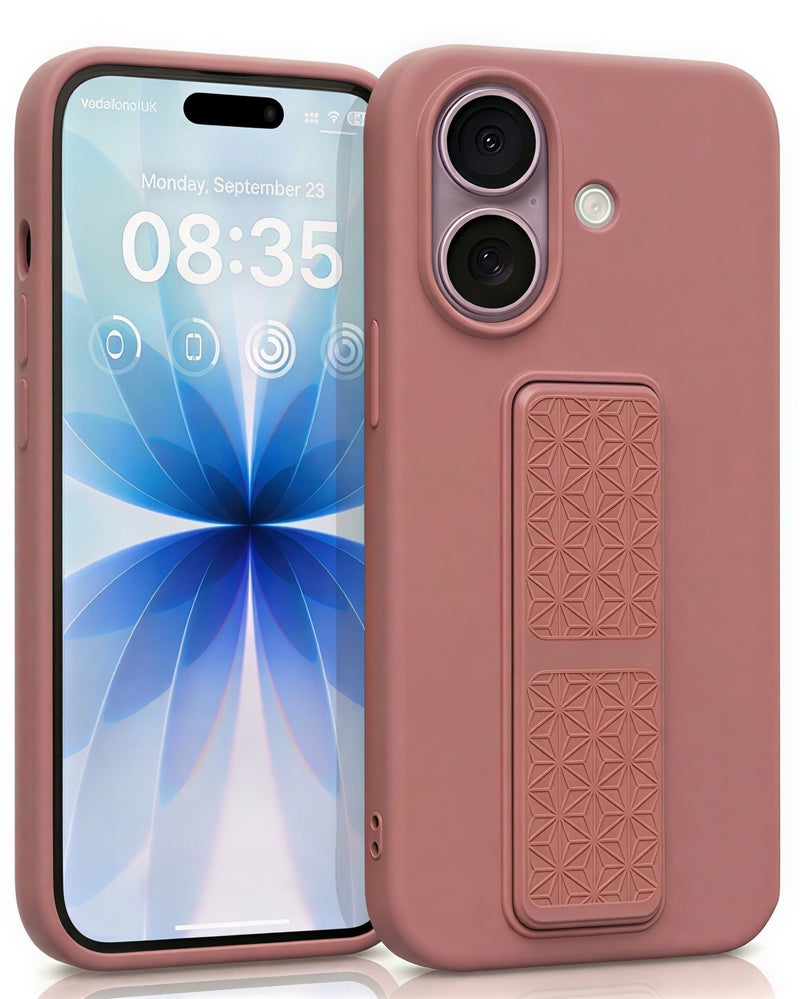 iPhone 17 Silicone Case with Design Grip Strap & Kickstand Soft Cover For iPhone 17 Vertical & Horizontal Stand Full Camera Protection Case For iPhone 17 6.3-inch - Image 1