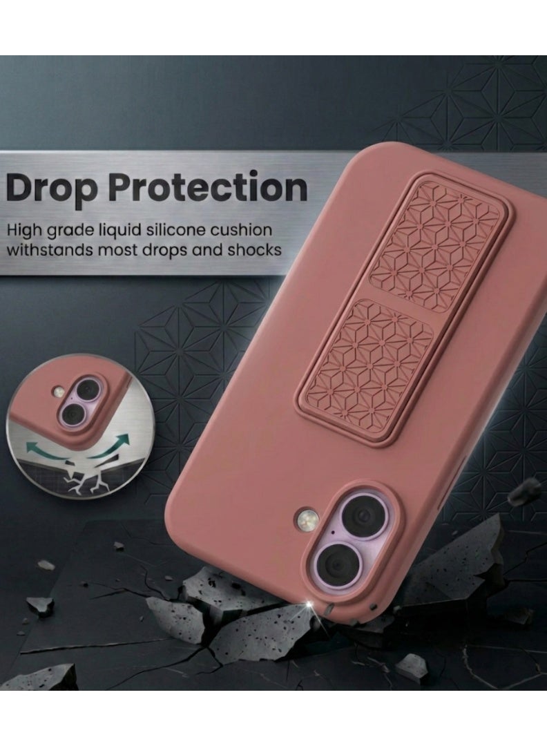 iPhone 17 Silicone Case with Design Grip Strap & Kickstand Soft Cover For iPhone 17 Vertical & Horizontal Stand Full Camera Protection Case For iPhone 17 6.3-inch - Image 4