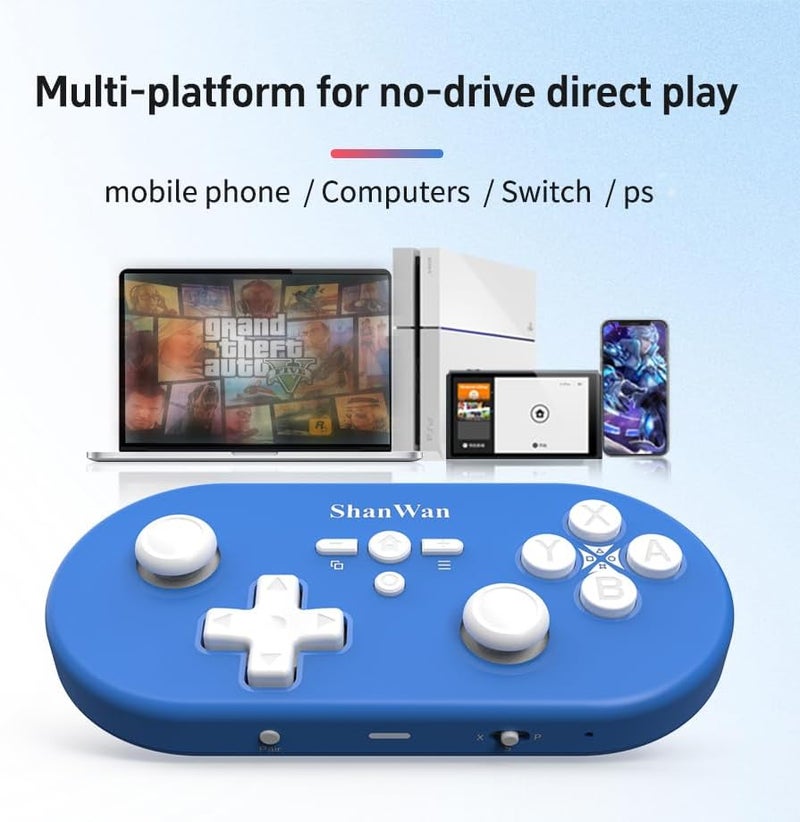 شانوان وحدة تحكم الألعاب اللاسلكية ، متوافقة مع PC/iOS/Android/Switch/PS، وخدمة Xbox Game Pass، وSteam Link، وGeForce NOW، مزودة بتقنية التحكم بالحركة عبر الجيروسكوب وردود فعل الاهتزاز المحرّك. - Image 5