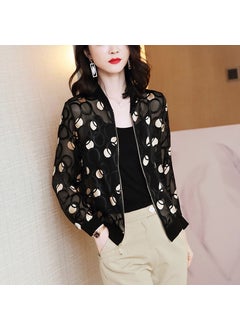 Generic 2024 Summer New Large Size Loose Fit Jacket Cardigan Top Short Jacket Trendy Printing Sun Protection Baseball Uniform For Women 8003# 