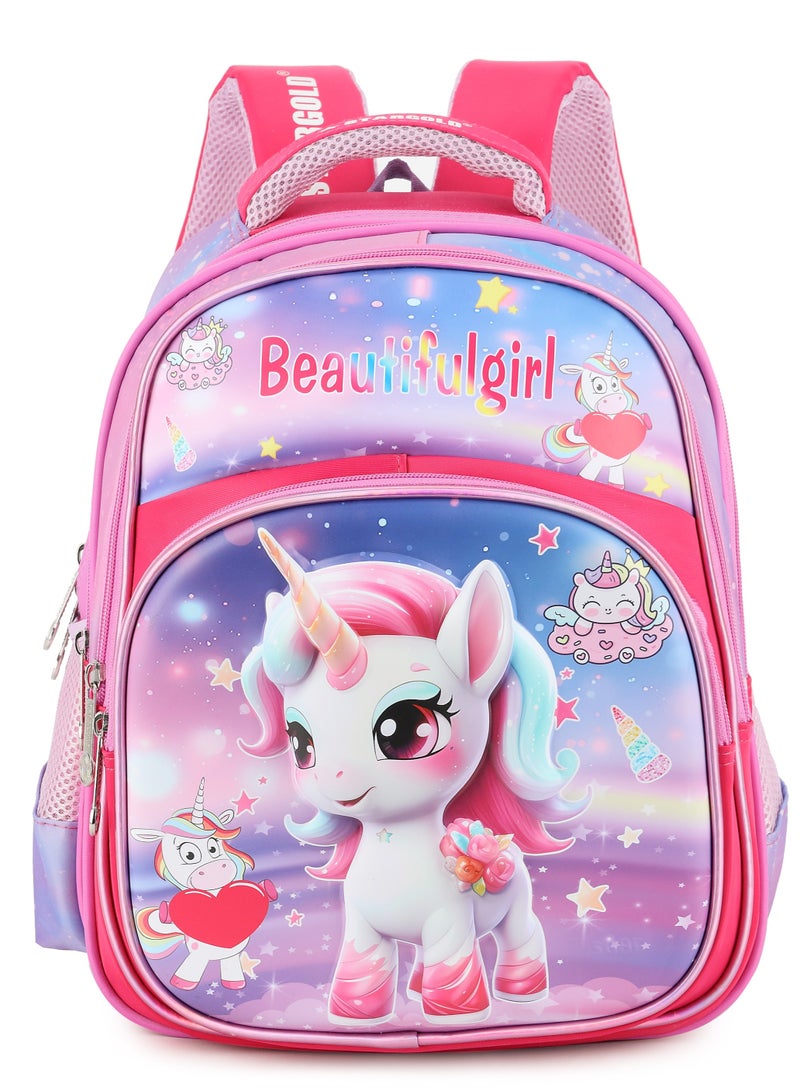 ستارجولد حقيبة ظهر للأطفال البنات مع حزام قابل للتعديل للمدرسة مقاس 14 بوصة