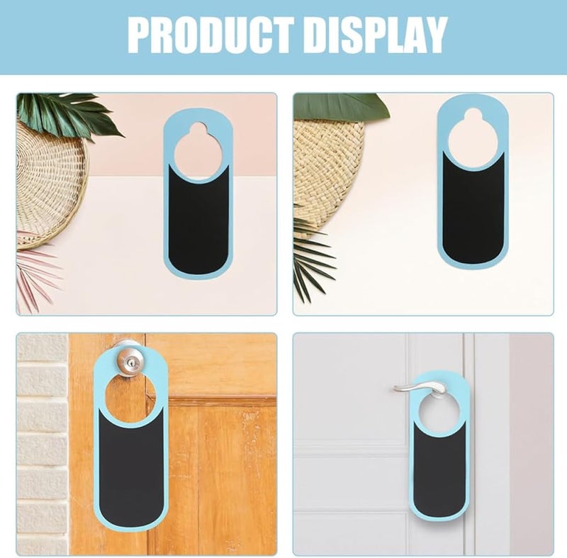 Sky Blue Double Sided Blank Chalkboard Door Hanger Tags Modern Minimalist Hanging Sign for Home Office Restaurant - Image 4