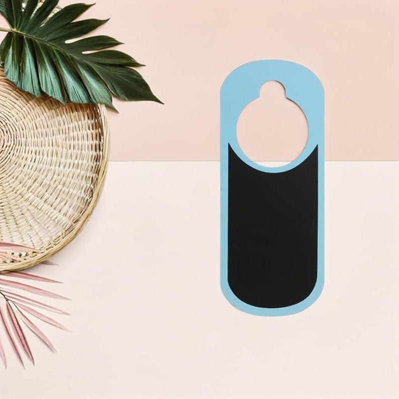 Sky Blue Double Sided Blank Chalkboard Door Hanger Tags Modern Minimalist Hanging Sign for Home Office Restaurant - Image 5