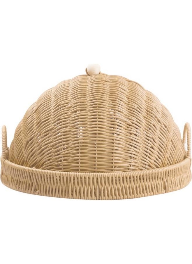 PEROTTI Synthetic Wicker Beige Round Lidded Tray/Presentation 36X23CM 