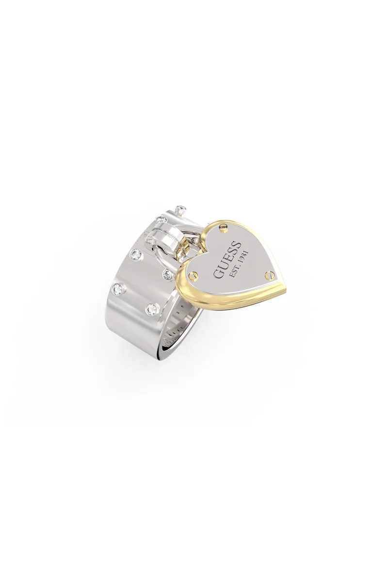 GUESS Heart Lock Charm Ring