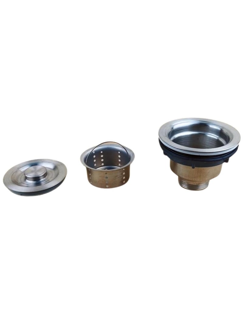 Generic - Kitchen Sink Drain 3-1/2 Inch Sink Strainer Set with Removable Strainer Basket with Sink Stopper/Leak Proof Lid, Standard Stainless Steel Drain Hole for Home Kitchen - Image 1