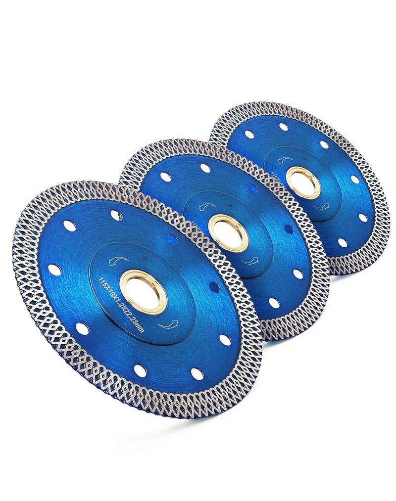 OSTEK 3 PCS 4.5 inch Super Thin Diamond Cuttiing Tile Blade Porcelain Balde for Cutting Granite Marble Tile Ceramic (4.5"-3pcs) - Image 1