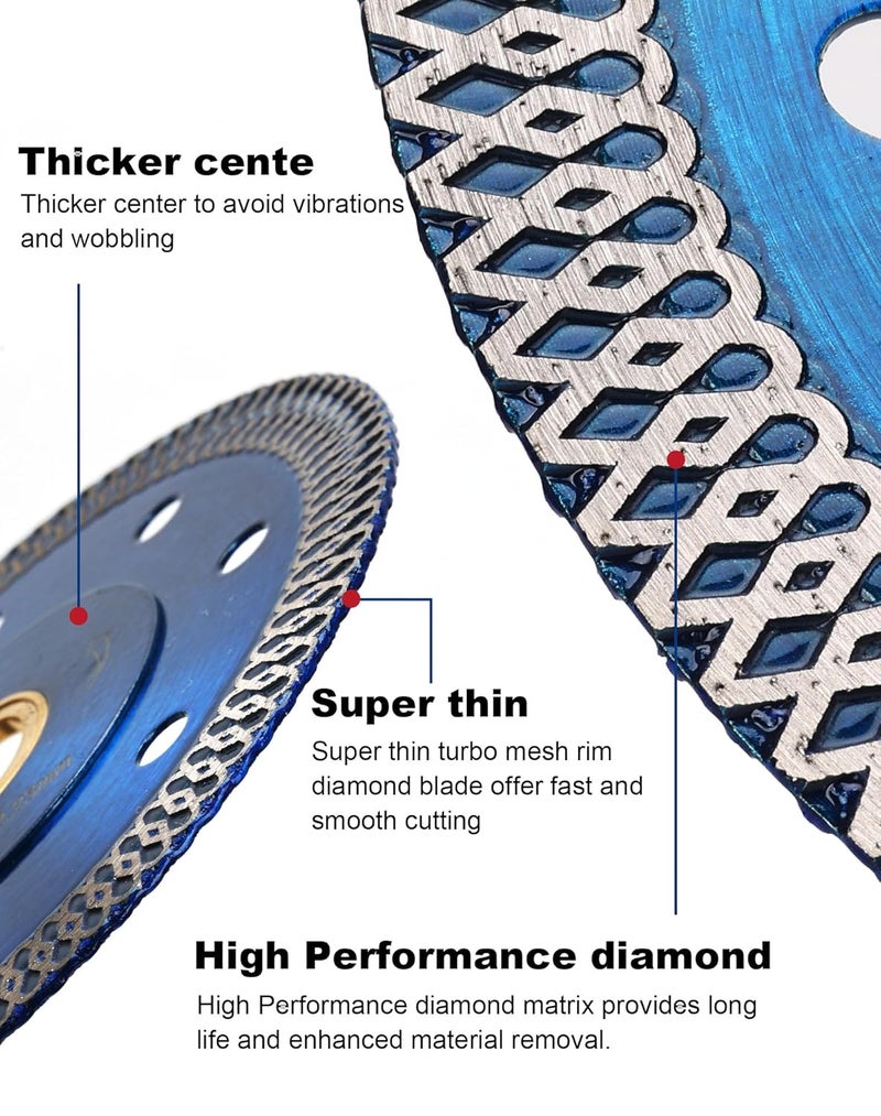 OSTEK 3 PCS 4.5 inch Super Thin Diamond Cuttiing Tile Blade Porcelain Balde for Cutting Granite Marble Tile Ceramic (4.5"-3pcs) - Image 2