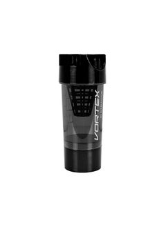 STRAUSS Vortex Shaker Bottle With Two Storage Compartments | 100% Bpa- Free Sipper Bottle | Leakproof Shaker For Protein Shake | Ideal Pre Workout And Bcaas| For Both Men And Women | 500Ml, (Black)  - Image 1