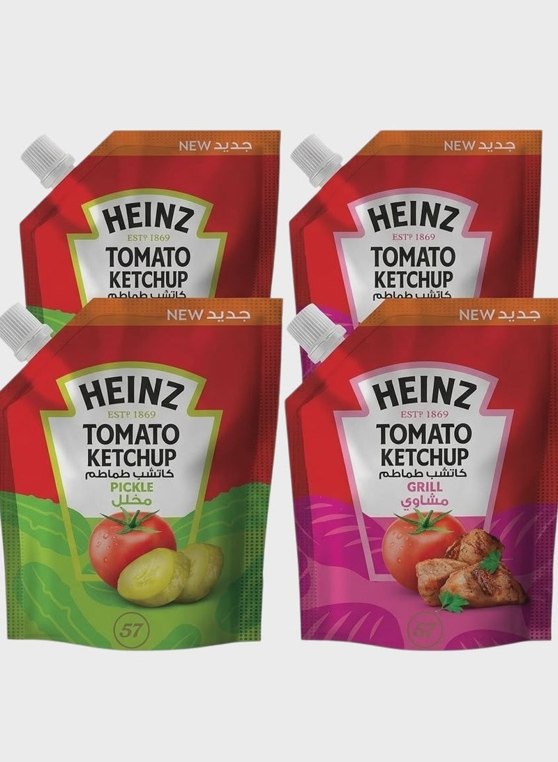 Heinz Tomato Ketchup Flavors (Grill & Pickle) - 4 Pack (125g Each) - Image 1