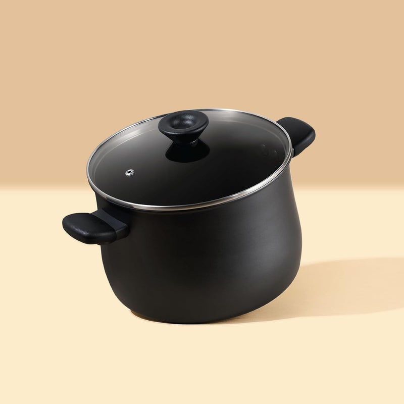MEYER Meyer Midnight Hard Anodized Aluminium Nonstick Casserole with Lid, Biryani Pot | Biryani Handi | Biryani Rice | Cooking Casserole | Biryani Pot Nonstick Big Size | Non Stick Biryani Pot 7 Litre, 24cm  - Image 2