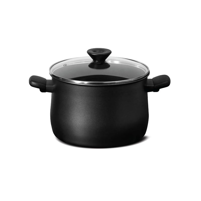MEYER Meyer Midnight Hard Anodized Aluminium Nonstick Casserole with Lid, Biryani Pot | Biryani Handi | Biryani Rice | Cooking Casserole | Biryani Pot Nonstick Big Size | Non Stick Biryani Pot 7 Litre, 24cm  - Image 1
