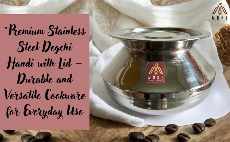 MUKE Stainless Steel Handi degchi with Lid bhgona Milk Pot/Handi for Home and Kitchen Cooking(Pongal Handi) 2.5liter - Image 3