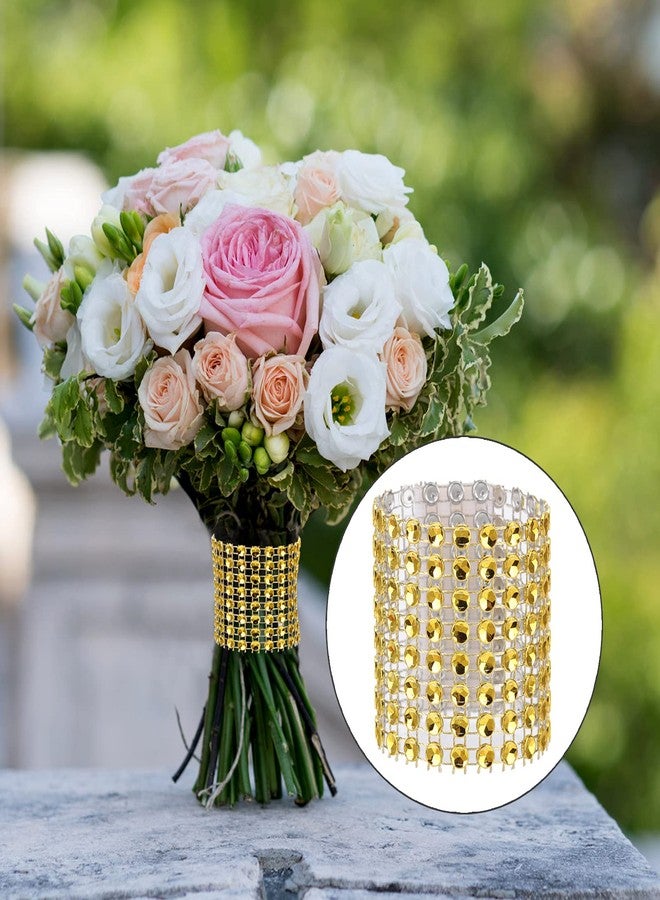 acDesign 140 Pcs Rhinestone Napkin Rings Rhinestone Mesh Napkin Holders for Wedding Receptions Or Napkin Holder Adornment(Gold) - Image 3
