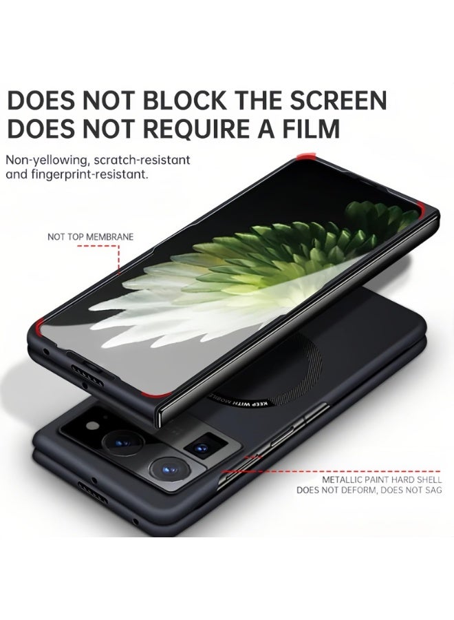 عام غطاء متوافق مع تكنو فانتوم V فولد 2، تصميم بسيط غير لامع [متوافق مع ماج سيف]، حماية عسكرية فائقة الرقة ضد السقوط، غلاف هاتف صلب واقي. - Image 4