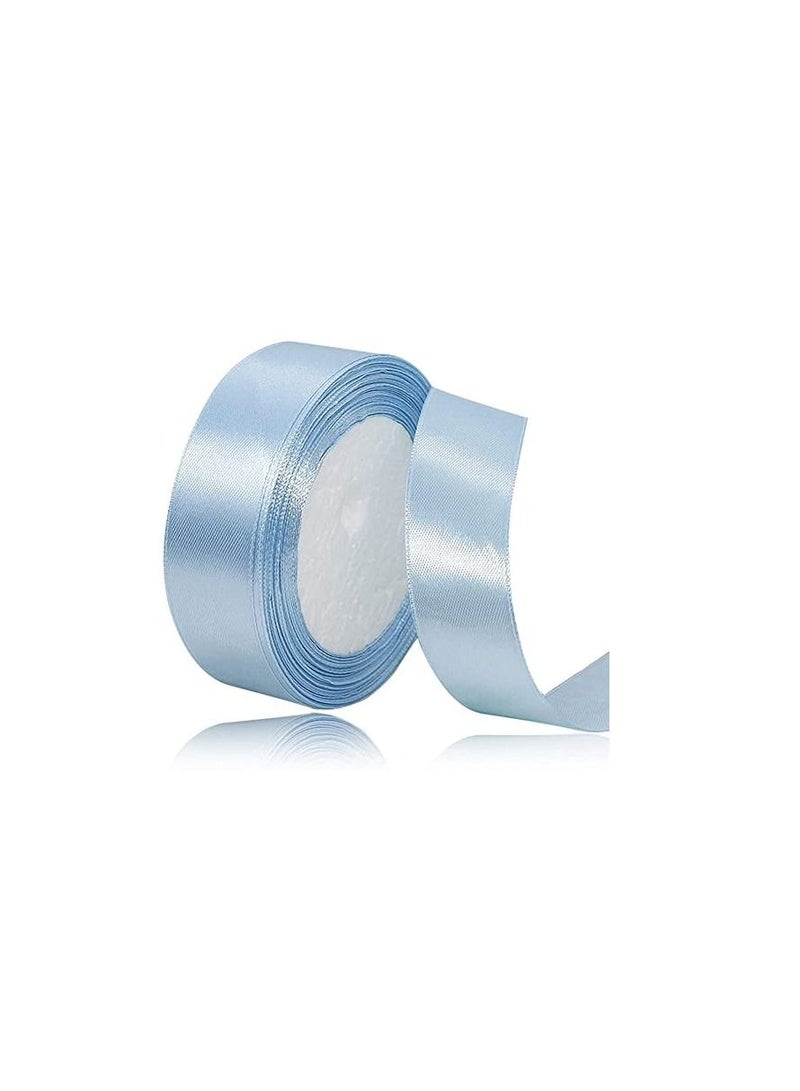 MARKQ Powder Blue Satin Ribbon, 24mm x 25yd Fabric Polyester Ribbon for Gift Wrapping, Party Favors, Wedding Decorations, Bow Making, Bouquets, Sewing Projects & Craft Supplies - Image 1