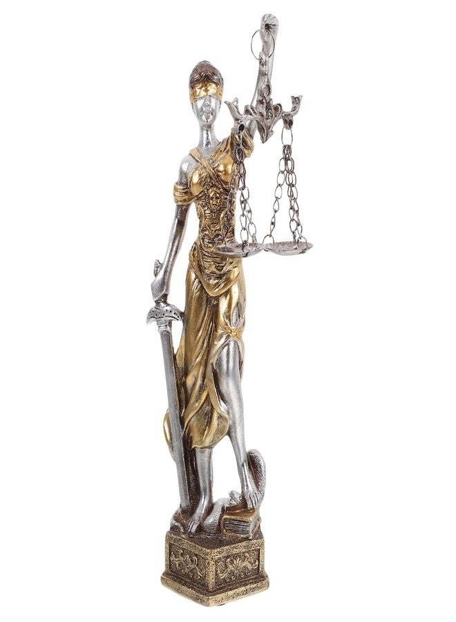 VOSAREA Lady of Justice Statue Lady Statue Blind Goddess of Justice Sculpture Greek Roman Figurine Desktop Decor - Image 1