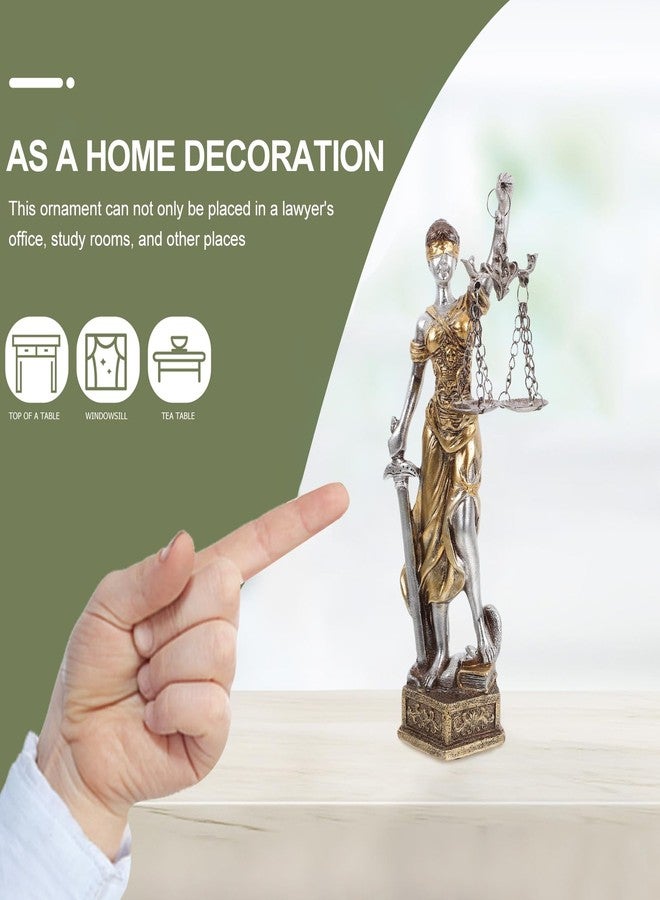 VOSAREA Lady of Justice Statue Lady Statue Blind Goddess of Justice Sculpture Greek Roman Figurine Desktop Decor - Image 4