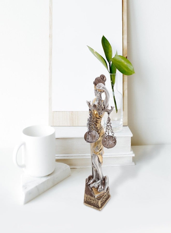VOSAREA Lady of Justice Statue Lady Statue Blind Goddess of Justice Sculpture Greek Roman Figurine Desktop Decor - Image 5