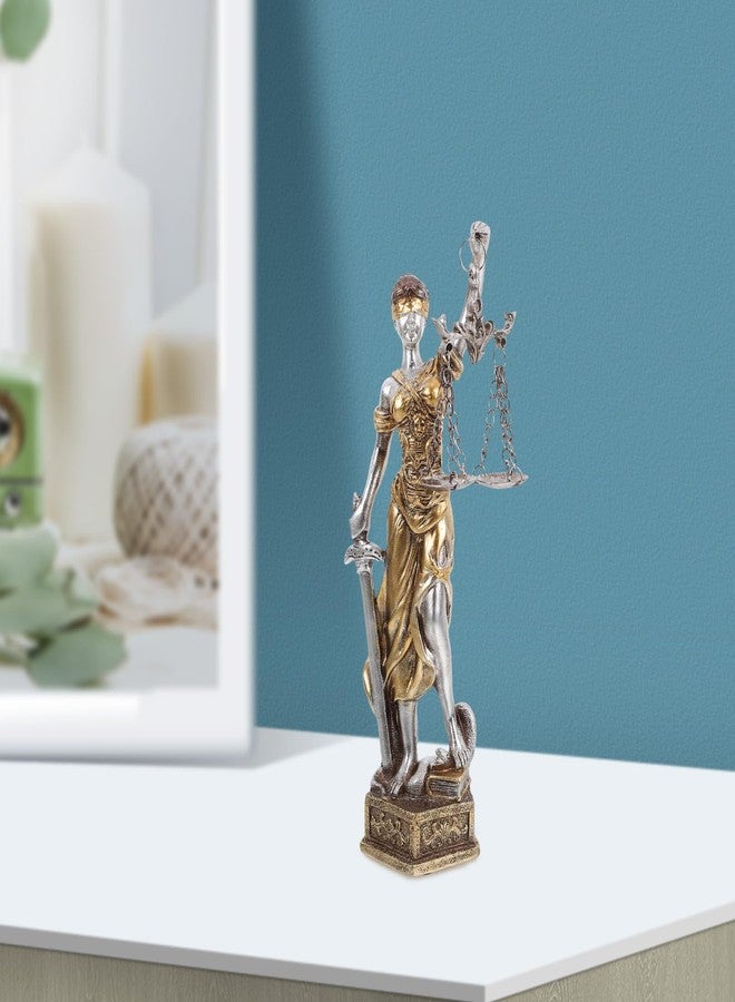 VOSAREA Lady of Justice Statue Lady Statue Blind Goddess of Justice Sculpture Greek Roman Figurine Desktop Decor - Image 3