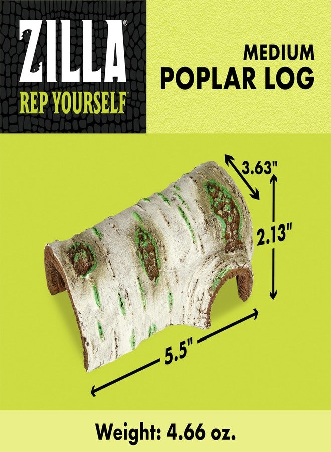 Zilla Rapid Sense UV Detecting Pet Reptile Terrarium Décor, Detects UVB Levels, Poplar Log, Medium - Image 2