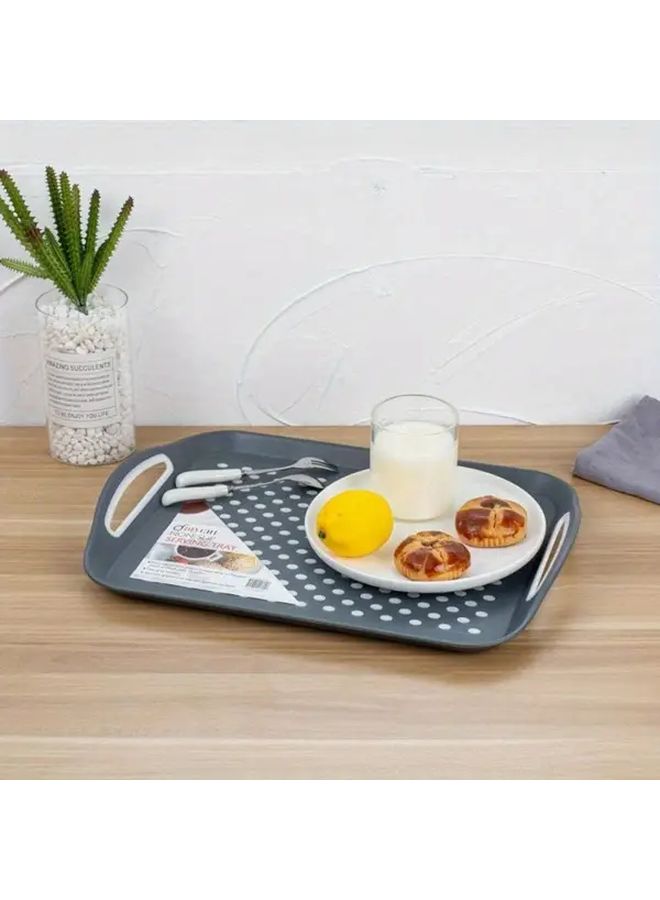 Heavy Duty Non Slip Rectangular Food Tray White for Plates Cups Desserts Home Cafe Restaurant - Image 1