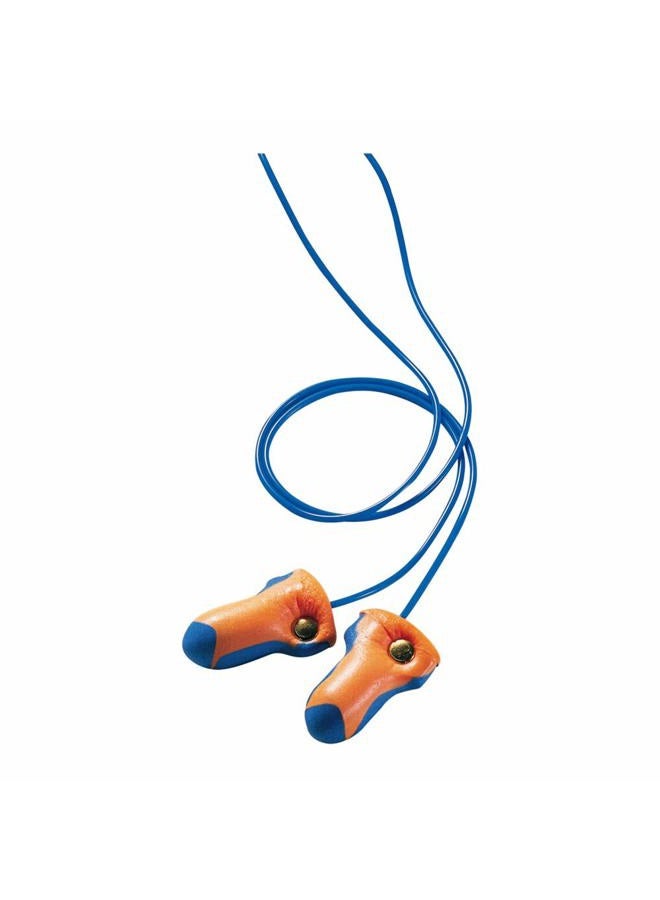 Howard Leight by Honeywell LT-30 Hundred-Pair 32NRR Laser Trak Corded Single-Use Earplugs - Orange/Blue - Image 1
