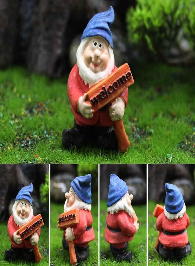 Eysinyge Set of 7 Mini Garden Gnomes, Tiny Gnome Figurines for Miniature Fairy Garden Decor, Plant Pot Decorations, Dashboard Ornaments - Image 2