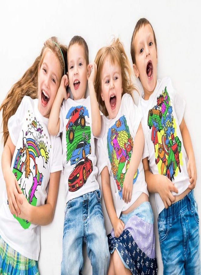 Splat Planet Color-in Sea Life T-Shirt with 6 Non-Toxic Washable Magic Pens - Color-in and Wash Out T-Shirt (7-8 Years) White - Image 2
