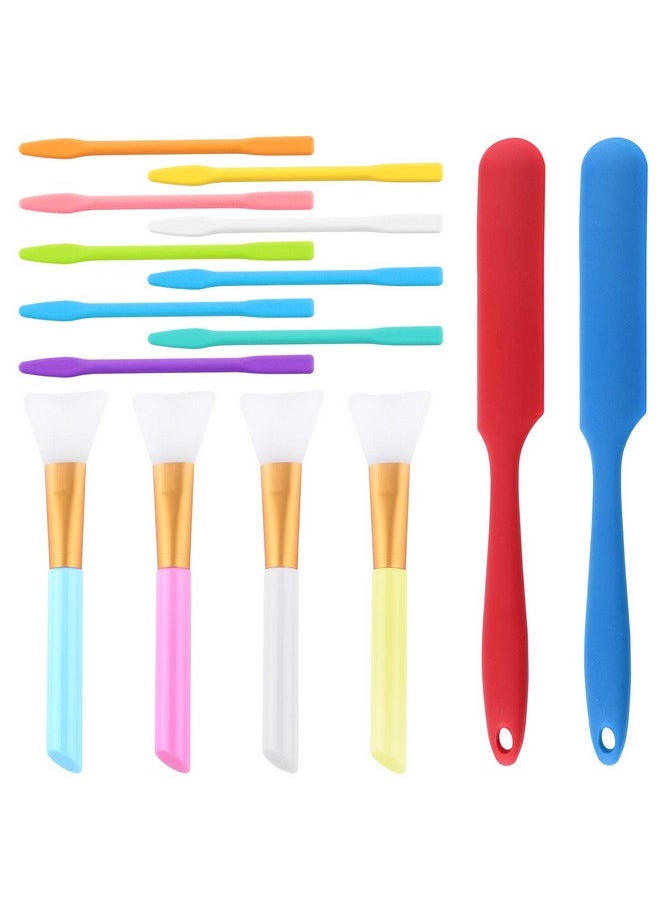 FEPITO Silicone Stir Sticks Kit Includes 9 Pcs Silicone Stir Sticks 4 Pcs Silicone Epoxy Brushes 2 Pcs Silicone Spatula For Mixing Resin Paint Epoxy Diy Crafts  - Image 1