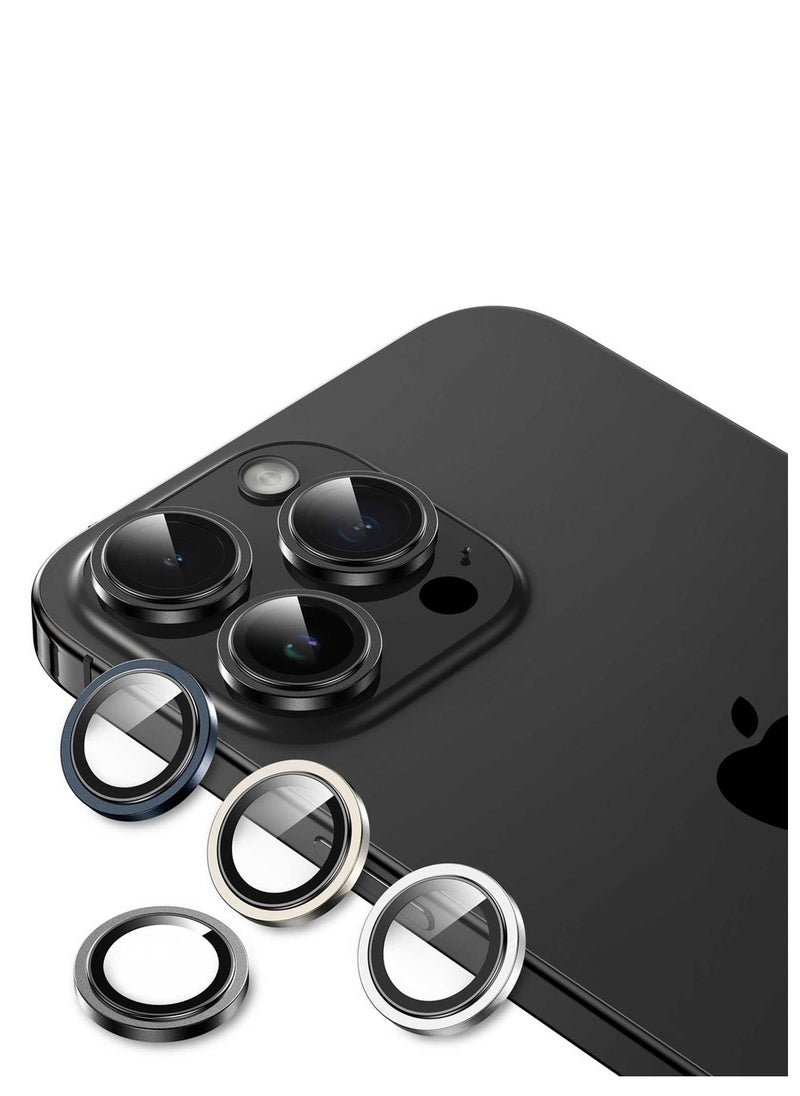 HD Plus Camera Lens for iPhone 15 Pro / iPhone 15 Pro Max / Anti Fingerprint / Anti Glare Coating / Anti Scratch / Water Resistant / Nano Aborting / Durable Glass / Easy to Install / High Quality / Maximum Protection / Ultra Clear Lenses - Silver