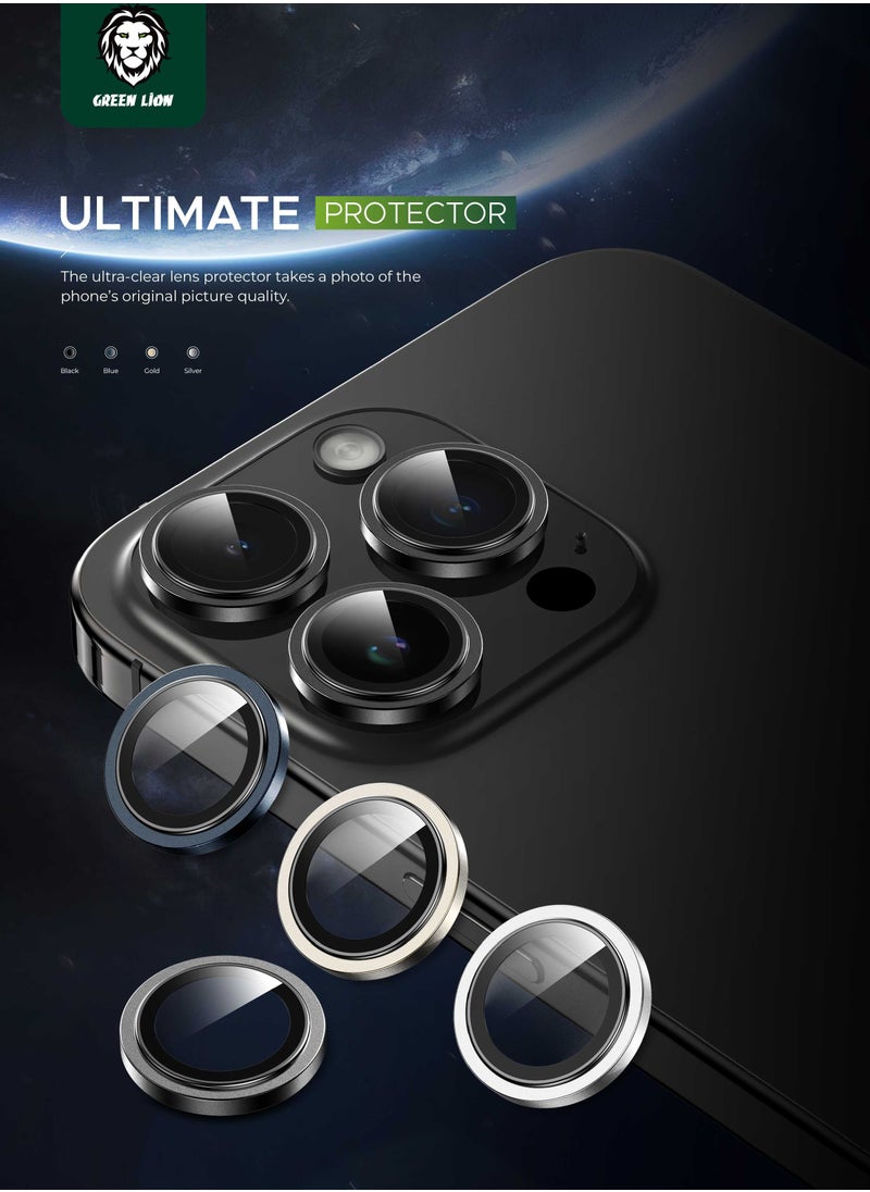 HD Plus Camera Lens for iPhone 15 Pro / iPhone 15 Pro Max / Anti Fingerprint / Anti Glare Coating / Anti Scratch / Water Resistant / Nano Aborting / Durable Glass / Easy to Install / High Quality / Maximum Protection / Ultra Clear Lenses - Silver