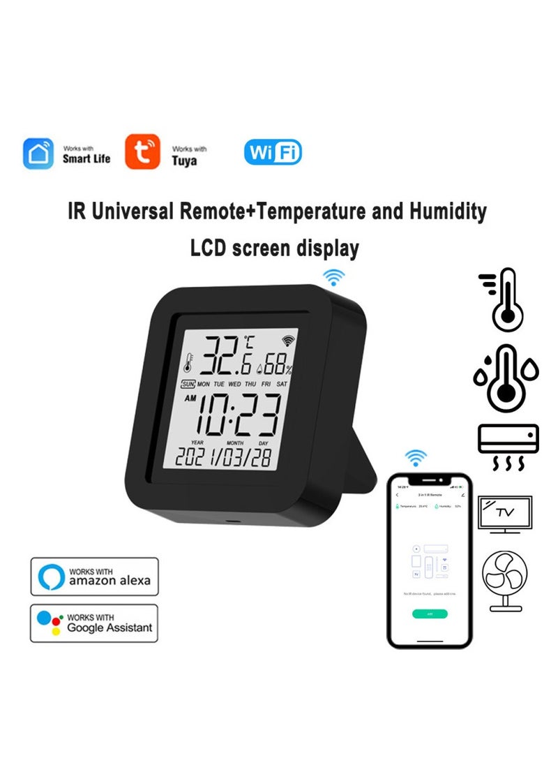 Lezonic - Smart Temperature Sensor,Hygrometer,IR Remote Control,Universal,Control Through TUYA App,Compatible With Alexa And Google Assistant For TV,AC,Audio,And DVD - Image 1