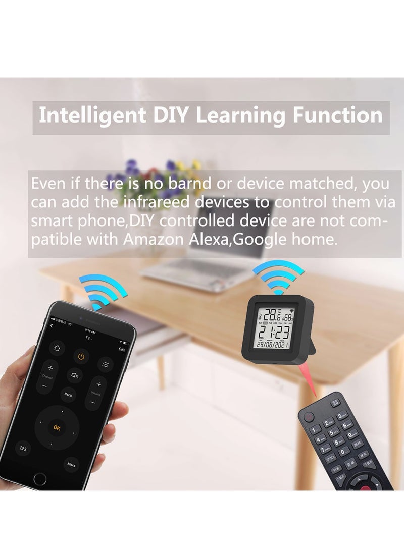Lezonic - Smart Temperature Sensor,Hygrometer,IR Remote Control,Universal,Control Through TUYA App,Compatible With Alexa And Google Assistant For TV,AC,Audio,And DVD - Image 1