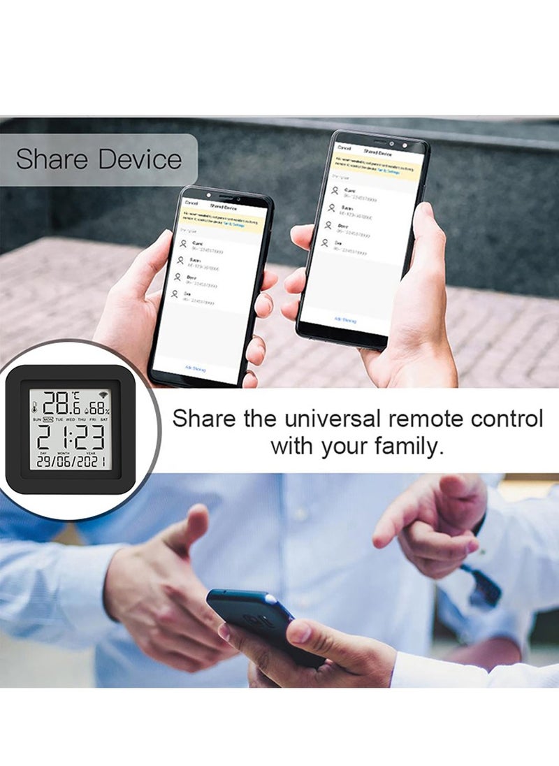 Lezonic - Smart Temperature Sensor,Hygrometer,IR Remote Control,Universal,Control Through TUYA App,Compatible With Alexa And Google Assistant For TV,AC,Audio,And DVD - Image 1