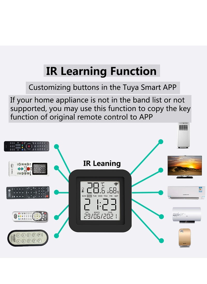 Lezonic - Smart Temperature Sensor,Hygrometer,IR Remote Control,Universal,Control Through TUYA App,Compatible With Alexa And Google Assistant For TV,AC,Audio,And DVD - Image 1