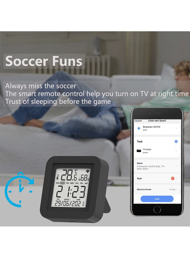 Lezonic - Smart Temperature Sensor,Hygrometer,IR Remote Control,Universal,Control Through TUYA App,Compatible With Alexa And Google Assistant For TV,AC,Audio,And DVD - Image 1