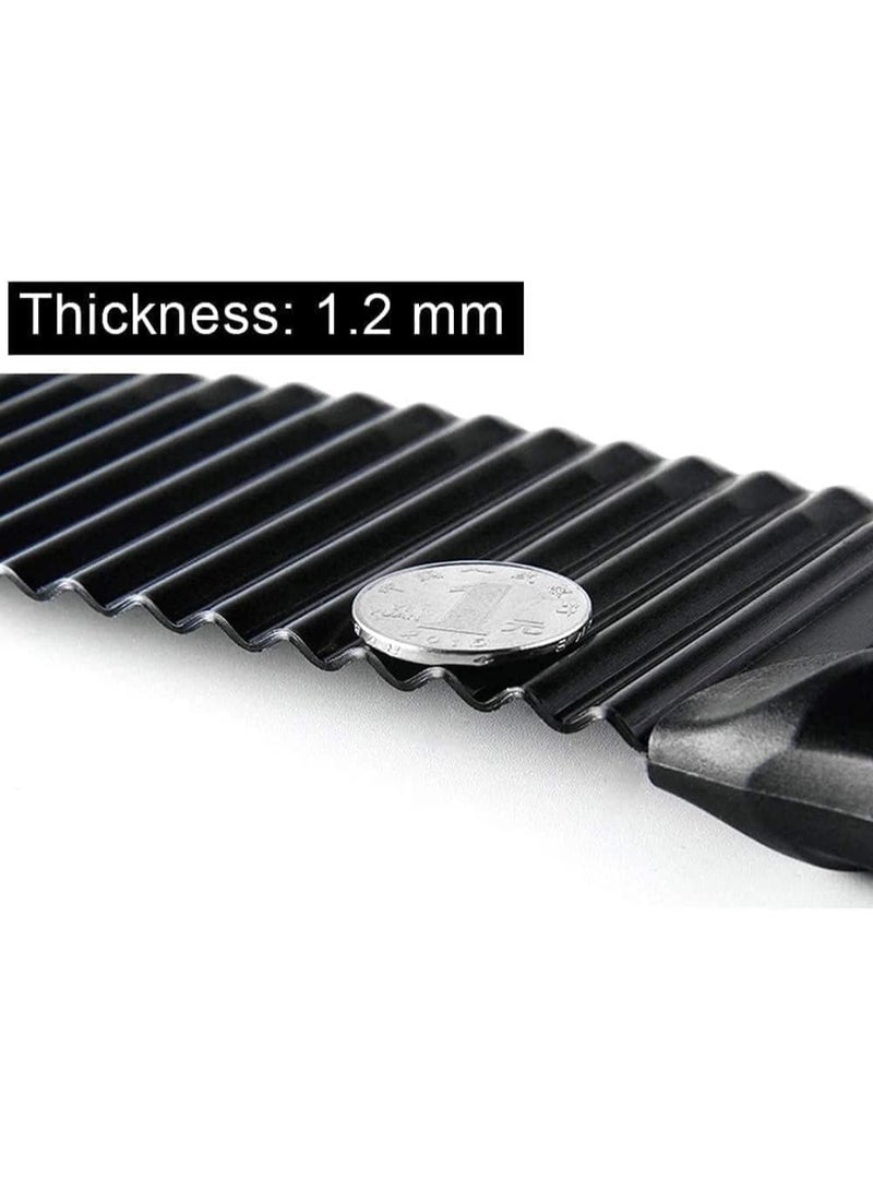 Crinkle Potato Cutter - 7.4cm x 30cm 420 Stainless Steel Waves French Fries Slicer, Save-effort Handheld Chipper Chopper, Vegetable Salad Chopping Knife Home Kitchen Wavy Blade Cutting Tool, Black - Image 4