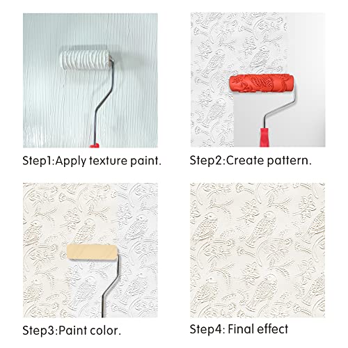 Nichiyo 7'' Texture Roller DIY Decorative Art Pattern Paint Roller Rubber Roller for Walls, Furnitures and Floors Decoration(EG343T) - Image 5